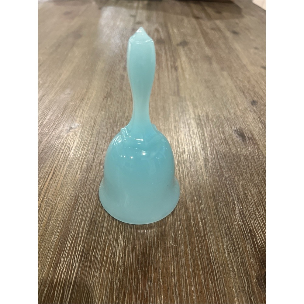 Antique Fenton Silk Powder Blue Colored Glass Undecorated Bell Vintage Decor